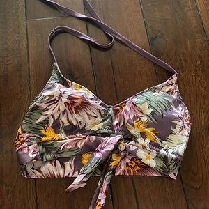 Purple floral bikini top